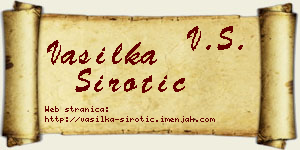 Vasilka Sirotić vizit kartica